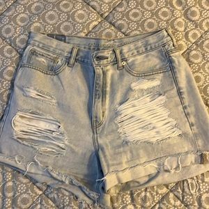 American eagle distressed mom shorts